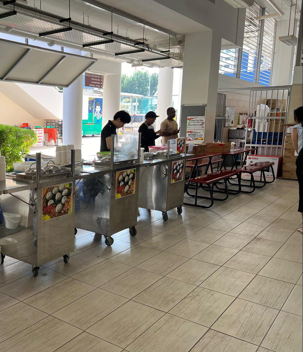 Professional ice cream cart setup in mall