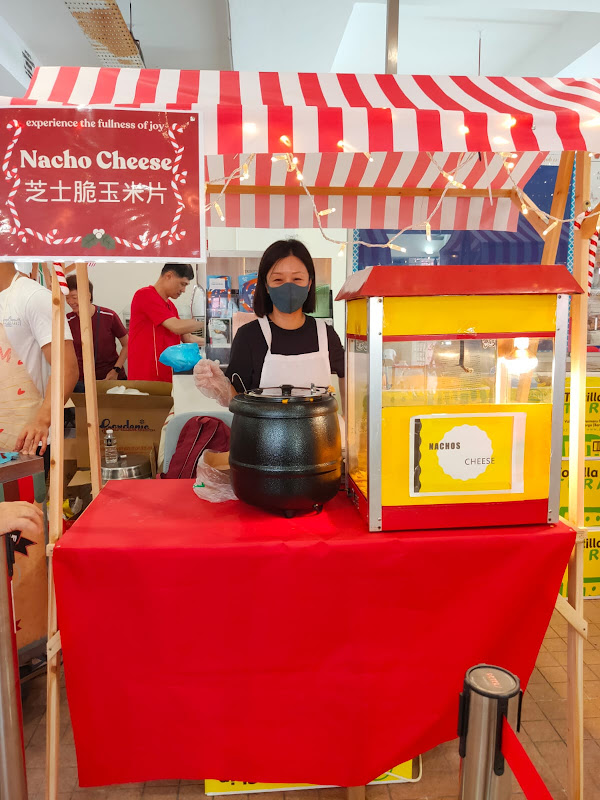 Nacho cheese station with carnival decorations